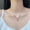 Moda Francesa Estilo Retro Ins Collar con Colgante de Sol de Cuentas Coloridas Diseño Nicho para Mujer Cadena Clavicular de Acero de Titanio