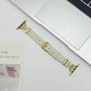 Fivela Fina em Formato de I Cravejada com Diamantes Tira de Couro Adequada para Pulseiras Apple 10, 11, Huawei 11, Fit4, Gt6, Xiaomi 10