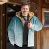 Jaqueta de Algodão de Inverno 2024 para Site Independente Transfronteiriço Estampa Xadrez 3D Casaco de Algodão Espesso com Forro de Lã Roupas Masculinas Europeias e Americanas