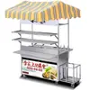 Carrito Multifuncional Comercial para Snacks, Carrito de Hotcakes Portátil, Carrito de Puesto Móvil, Parrilla Teppanyaki Frita, Carrito de Barbacoa para Mercado Nocturno