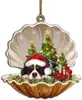 Ornamentos de Árvore de Natal de Novos Produtos Transfronteiriços Decorações para Casa Cachorro Dormindo de Concha Ornamentos de Carro Acrílicos