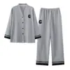 Pode ser enviado em nome de terceiros: Pijama feminino para primavera e outono, feito de algodão puro, fino, de manga longa, novo modelo 2026, roupa de casa elegante e de alta qualidade para o verão