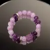 Pulsera de Amatista Natural Brasileña al por mayor Pulsera de Cristal de Jade Púrpura Lavanda Pulsera de Cuentas Sueltas Pulsera Multigema DIY