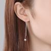 S925 Sterling Silver Maple Leaf Tassel Ear Line Mulheres Coreano Elegante Orelha Longa Pendurada Folha Pequena Fresca Mulheres Simples All-match