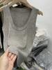 Camisola de Punto Suave y Fina para Mujer, Mezcla de Lana, Delgada con Cuello en U, Ropa Interior Sexy sin Mangas