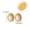 Brincos Elegantes de Flor em Concha de Pérola Micro-Incrustada para Mulheres, Brincos Exquisitos de Aço Inoxidável de Alta Moda, Brincos Retrô