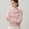 Suéter de Cashmere Francês de Um Ombro 2026 Outono/Inverno Feminino Cor Sólida Camada Base Versátil Solto Emagrecedor Pulôver