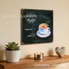 Placa de Hierro Decorativa de Café con Cruz 20 30cm Cuadrada Hoja de Hierro Estañado Pintura Tablero Visual Publicitario de Menú