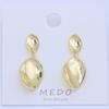 Pendientes de Plata S925 con Aguja de Oro de Color Real que Conserva el Color Pendientes de Estilo Minimalista Transfronterizos Europeos y Americanos Pendientes Ovalados Lisos de Onda Retorcida