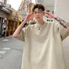 2026 Verão Novo Estilo Estilo Hong Kong Outdoor Tamanho Grande Texturizada Manga Curta Camiseta M-5X HT25147-P20