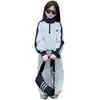 Conjunto de Dos Piezas de Sudadera de Moda con Bloques de Color para Niña y Pantalones Sueltos Conjunto de Sudadera con Media Cremallera y Cuello Alto para Niños de Primavera