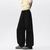 Pantalones Cimitarra American High Street Hombre Primavera Otoño Marca Trendy Pierna Ancha Gris Pantalones Deportivos Retro Sueltos Pierna Recta Casual