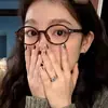 Gafas de Prescripción de Estilo Nerd Literario Modernas y Frescas para Estudiantes Mujeres, Montura Pequeña Ovalada de Carey Retro