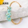 Runya Cristal Transfronterizo Piedra Cruda de Cristal Natural Pulsera Envuelta en Alambre Hecho a Mano Fábrica de Accesorios de Joyería de Cristal Envueltos en Alambre Venta al por Mayor