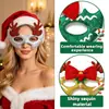 Máscara de decoración navideña, accesorio para fotos de fiesta de máscaras navideñas, máscara con purpurina, máscara para ojos de copo de nieve y bayas