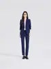 Conjunto de Dos Piezas para Mujer: Blazer Gris de Manga Larga con Cuello Pequeño de Traje y Pantalones, Ropa Profesional de Comercio Exterior Transfronterizo para Primavera, Otoño e Invierno, Traje de Mujer