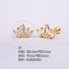 Acero titanio 316L chapado en oro cobre micro incrustado circonio arete largo para cartílago europeo y americano comercio exterior transfronterizo perforación arete para cartílago