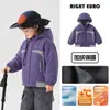 Abrigo de invierno estilo europeo para niños, impermeable, forrado de polar, ropa nueva para niños, conjunto de invierno cálido para niños y bebés