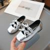 Sapatos de Couro com Laço da Moda Estilo Coreano para Meninas 2026 Nova Coleção Primavera & Outono Sapatos Mary Jane Ballet Princesa Sapatos Gorro