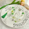 [Primavera] cordão de laço de estrela de cinco pontas verde corda anti-perda para celular corrente de celular pingente decorativo