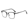 Nuevo Estilo Se Puede Equipar con Montura de Gafas para Miopía con Filtro de Luz Azul, Moda Literaria y Artística Negocios Montura Completa Ceja Gafas Planas para Hombres Tr90