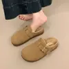 Sandálias Birkenstock Peludas de Solado Grosso para Mulheres, Quentes para Outono/Inverno, Meias-pantufas Fechadas para Uso Externo, Novo Estilo 2026, de Calçar, Pantufas de Algodão com Forro de Fleece
