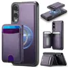 Funda para Teléfono Móvil con Soporte para Tarjeta Magnética Adecuada para Samsung S25 Galaxy A17 Anti-Caídas Dos en Uno Base Magnética Inferior Cubierta Protectora