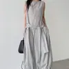 Vestido de Tirantes Delgado de Verano Nuevo Estilo Perezoso Chic de Alta Calidad Moda Coreana Dongdaemun para Mujer con Cinturón