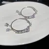 Brincos de Franja Borboleta com Zircônia Roxa Brilhante para Mulheres, Brincos de Luxo Leve de Alta Qualidade, Acessórios de Orelha da Moda com Temperamento Cool Venda por Atacado