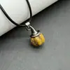 Piedra Natural Ojo de Tigre Calabaza Sombrero de Mago Colgante Halloween Cuarzo Rosa Aventurina Verde Jade Sombrero de Bruja Colgante