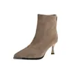 Botas Femininas para Todas as Estações 2026 Bico Fino Marrom Botas Emagrecedoras Botas Curtas Femininas Novas Salto Médio Moda Feminina