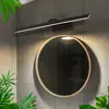 Poste de luz de espelho LED preto pós-moderno simples sem sombra para banheiro armário de espelho de banheiro lâmpada de maquiagem lâmpada de parede fabricantes