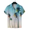 2026 Verano Nuevo Estilo de Comercio Exterior Camisa Casual de Manga Corta con Estampado 3D para Hombre Estilo Hawaiano Camisa de Cuello Cubano para Hombre