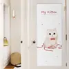 Película de Vidro Desenho Animado Que Bloqueia Completamente a Luz do Sol e a Privacidade, Porta de Varanda com Tema de Gato, Papel Fosco de Vidro Opaco Branco