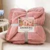 Manta de Terciopelo de Cordero Transfronteriza Invierno Engrosada Cálida Doble Capa Manta Simple de Franela Sherpa Venta al por Mayor