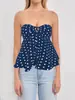 Moda Feminina Europeia e Americana de Verão Aliexpress Transfronteiriça Elegante Top Tubo Floral Estampado com Amarração Sexy nas Costas