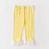 Leggings Finas de Verão para Meninas, Calças Capri Brancas Infantis de Modal, Calças de Uso Externo para Meninas, Calças de Renda para Bebê