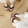 Chinelos com Bico Plissado para o Verão de 2026, Confortáveis com Design de Sola Grossa, Sandálias Femininas para Uso Externo para Combinar com Saias
