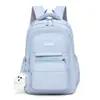 Mochila escolar nueva de gran capacidad y peso reducido para estudiantes de primaria, color liso, diseño simple, adecuada para niñas de 1º a 6º grado