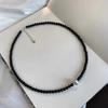 Corea del Sur Joyería Dulce Collar de Perlas Estilo Chanel para Mujer Retro Metal Cuentas Redondas Colgante Cadena Clavícula Moderna Combinable