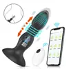 Klinx Sem Fio Transfronteiriço Controle Remoto por Aplicativo Ventosa Telescópico Vibratório Silicone Plug Anal Produtos Sexuais para Adultos