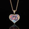 Fotos de Pareja Hip-Hop Europeas y Americanas Colgantes de Foto de Amor Circonita Micro-Pavimentada Joyería Hip-Hop Collar con Marco de Foto en Forma de Corazón Venta al por Mayor