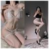 Sexy Lingerie Sexy Lace Três- ponto Pequeno Peito Grande Pérola Tentação G- string Paixão Não-decolagem Terno Feminino 9972