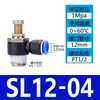 Conector de válvula de acelerador neumática conector SL manguera de aire conector rápido accesorio de enchufe rápido de alta presión acelerador tipo L