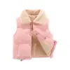 Colete de Lã Polar Infantil para Meninos e Meninas, Colete de Outono e Inverno, Colete Quente de Veludo de Cordeiro para Bebê para Usar por Cima