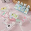 2 botellas de suministros para baño y viaje animal lindo de dibujos animados frutal desinfectante de manos portátil portátil