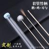 Kit de tubos ferramenta descartável para remover cera de ouvido conjunto de pelos loja profissional de remoção de cera de ouvido especial agulha de prata cabo de bambu banho de pés bastão de pena de ganso