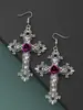 Pendientes Colgantes Originales Junyan de Exportación Transfronteriza Retro Gótico Rosa Oscuro Cruz Alta Gama