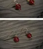 Pendientes de plata de ley S925 con ágata roja para mujer, estilo retro, elegantes, estilo antiguo chino, joyería de moda para el Año Nuevo, año de nacimiento