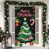 Nueva decoración navideña de Amazon para puerta transfronteriza con Papá Noel para entrega de regalos, tela de fondo para ambiente de fiesta navideña
